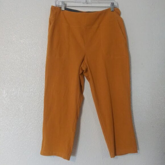 Women with Control women's size LP mustard yellow capri pants - Picture 1 of 13